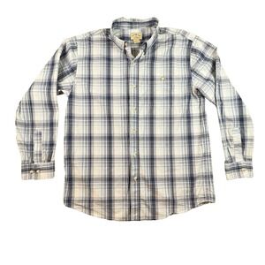 Blue Mountain Men's L Button Down LS Plaid 98% Cotton SEE DESCRIPTION